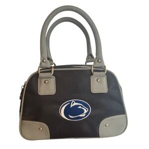 Sandol Penn State Handbag Blue Gray Logo Purse Structured Mini Satchel